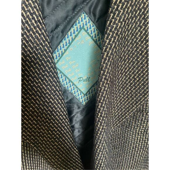 Paul Zileri Wool Blend Gruppo Blazer Black Gold Metallic Size L 52 - Picture 11 of 16